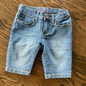 Little Girl Long Denimn Adjustable Jean Shorts * Size 4